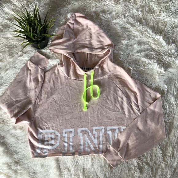 PINK Victoria's Secret Sweaters - PINK Crop Top Hoodie